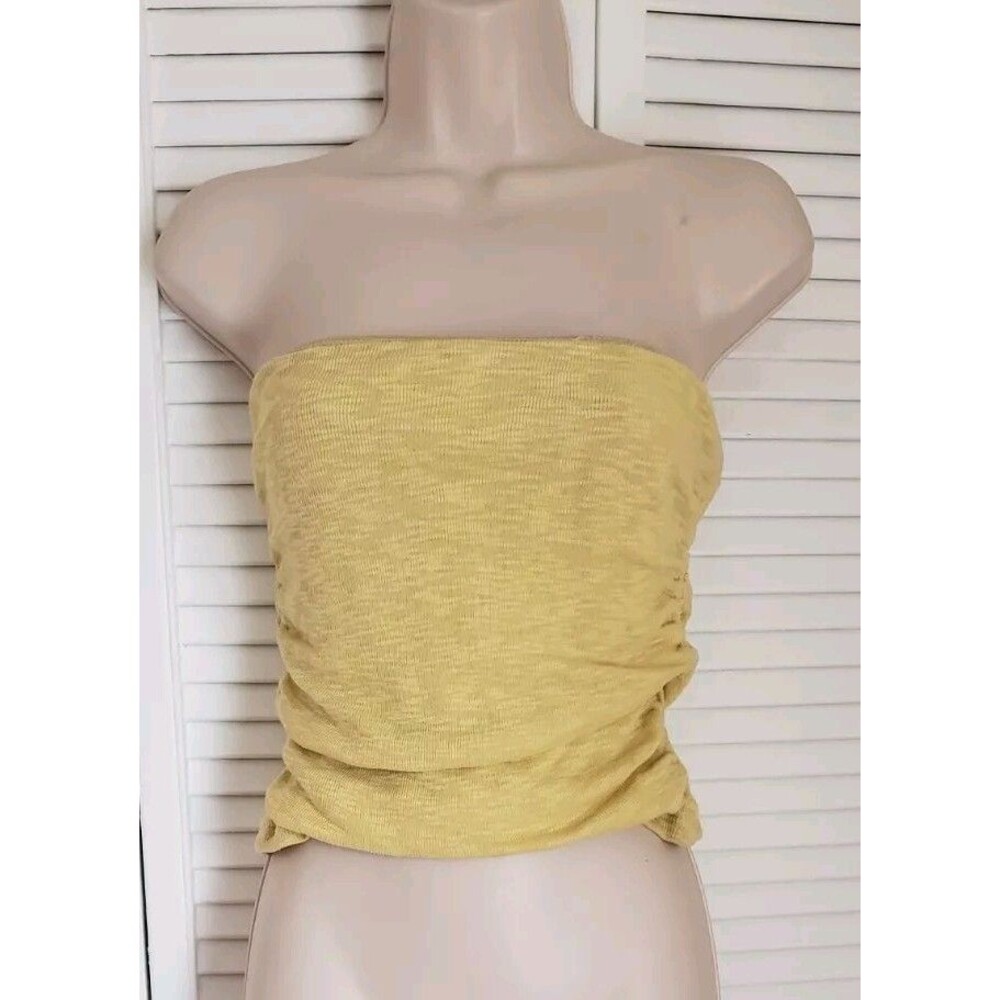 NEW FREE PEOPLE BOULEVARD PALM LEAF LINED TUBE TOP SZ XL
